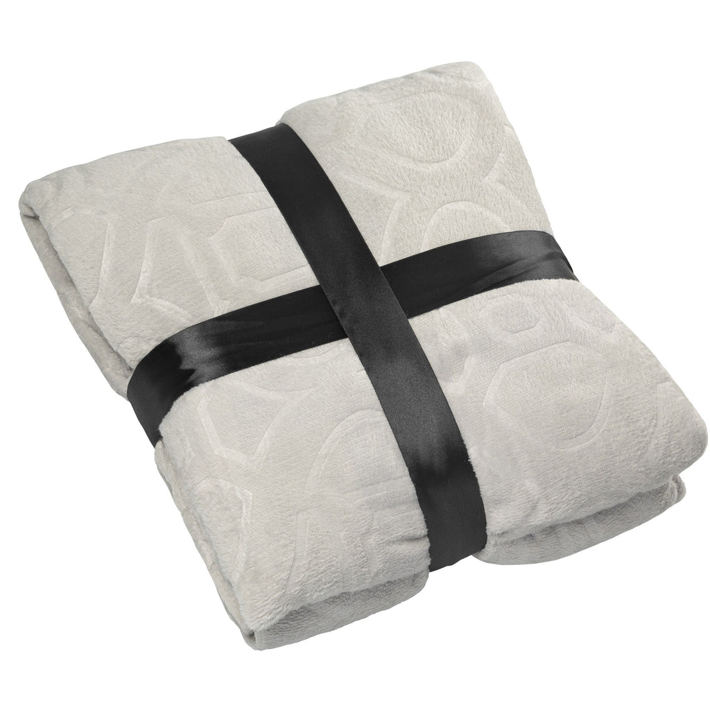 Manta Suave, Manta Super Suave y Cálida de Poliéster con Diseño Geométrico en Relieve, 127 x 177.8 cm, 220g Poliéster, Ideal para Otoño e Invierno