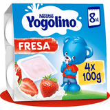 NESTLÉ Yogolino Fresa, Yogur Infantil a partir de los 8 Meses, Sin Gluten, 4 Tarrinas de 100g por Paquete