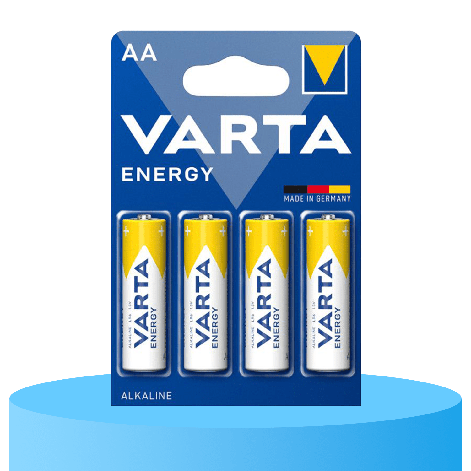 Pilas AA Alcalinas de Alto Rendimiento, VARTA Energy, Larga Duración, Energía Continua, Ideal para Controles Remotos, Juguetes Electrónicos, Linternas, Lámparas, Relojes, Cámaras y Otros Dispositivos de Uso Diario - VARTA