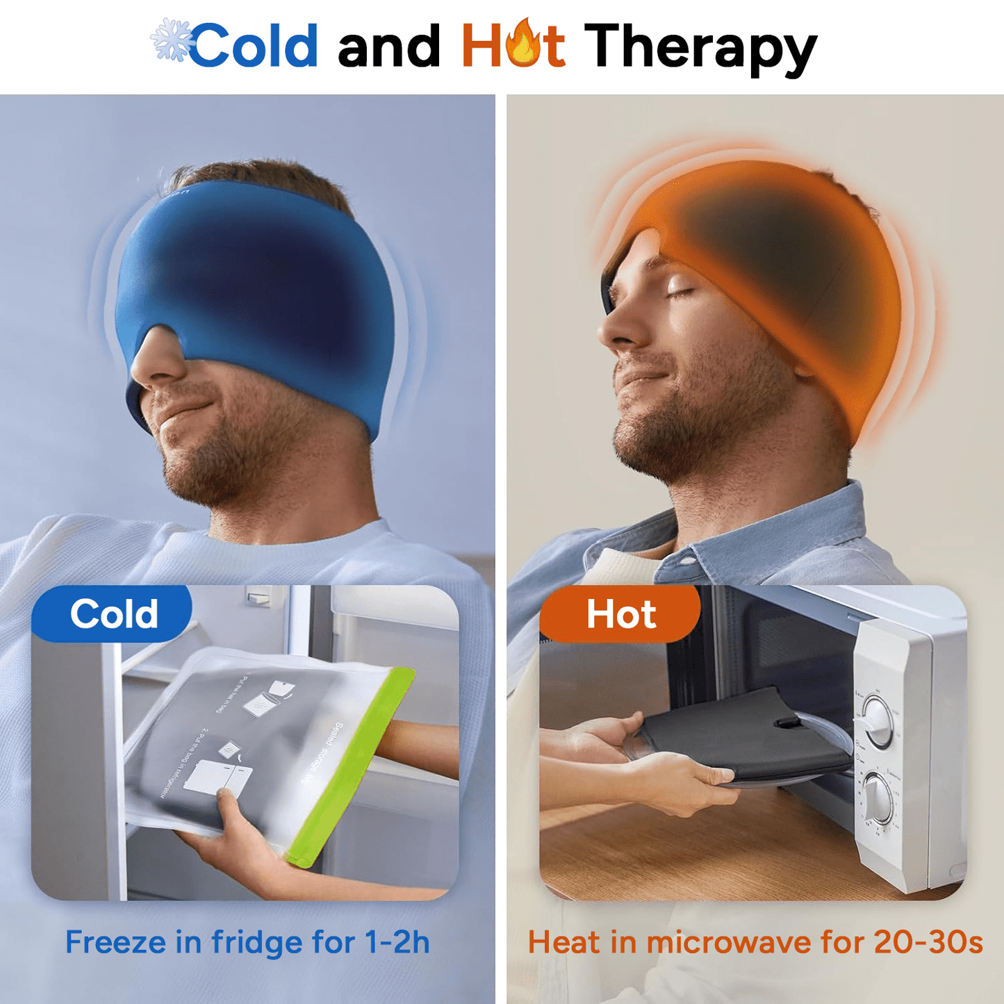 Gorro para Frío y Calor, Antifaz Gel Bloquea la Luz, Material Suave y Cómodo, Hecho de Nylon y Spandex
