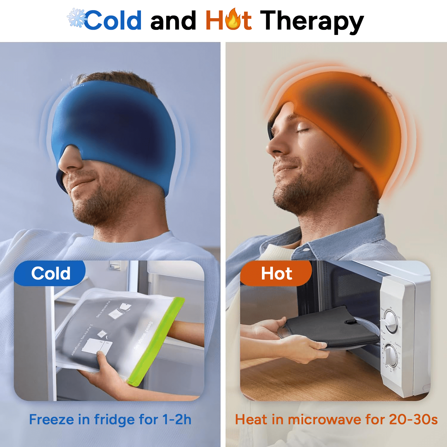 Gorro para Frío y Calor, Antifaz Gel Bloquea la Luz, Material Suave y Cómodo, Hecho de Nylon y Spandex