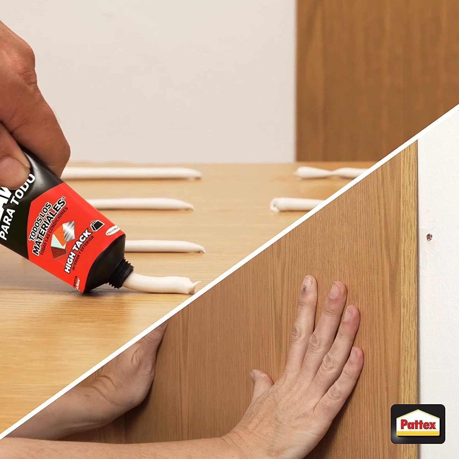 Pattex No Más Clavos Para Todo HighTack, Pegamento de Montaje Resistente a Temperaturas Extremas, Pegamento Fuerte en Superficies Húmedas, Adhesivo Blanco, 142g