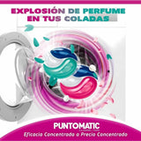 PUNTOMATIC Cápsulas Tricámara Floral, Detergente para Lavadora para Ropa Blanca y de Color, Quitamanchas, 4 Unidades, 192 Lavados en Total