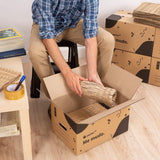 packer PRO Caja Cartón para Mudanzas y Almacenaje Ultra Resistentes con Asas, Cartón Resistente de Máxima Durabilidad, Tamaño Ideal para Mudanzas y Almacenaje de Libros, Objetos y Ropa, Asas Laterales para Manejo Fácil y Seguro