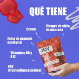 Pack x3 Gominolas para el Control de Glucosa con Vinagre de Manzana, Cromo, Ácido Fólico, Vitaminas B6 y B12, Sabor Manzana, 3 x 60 Gummies, 180 Gummies - Joy+ Supplements