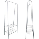 Perchero Metálico para Ropa y Zapatos, Alta Estabilidad, Fuerte Carga de Peso y Capacidad, Instalación Simple, Ideal para cualquier Espacio de tu Casa u Oficina, Acero Inoxidable, Dimensiones Compactas, 60 x 35 x 152 cm