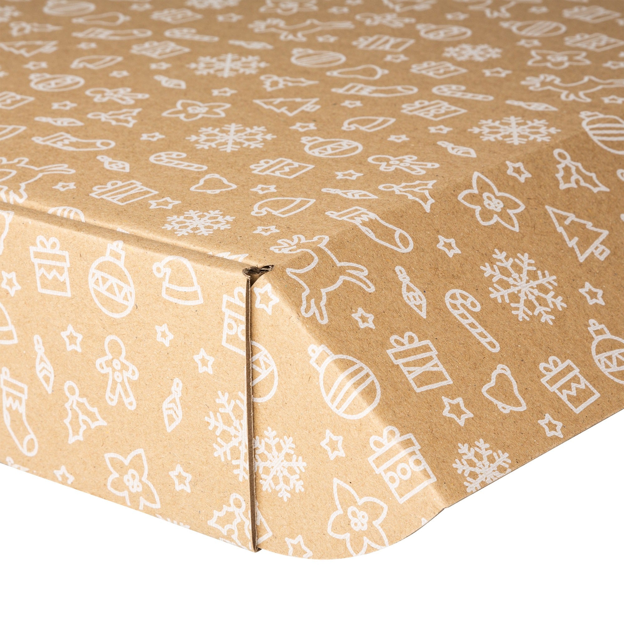 packer PRO Caja Cartón Envío Navidad, Caja Cartón Navidad Automontable de Cartón Kraft, Caja Regalo