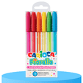 CARIOCA Pack 6 Boligrafos de Colores, Escritura Brillante y Colorida, Bolígrafos de Gel con Bola 1mm, Secado Rápido y Agarre Cómodo
