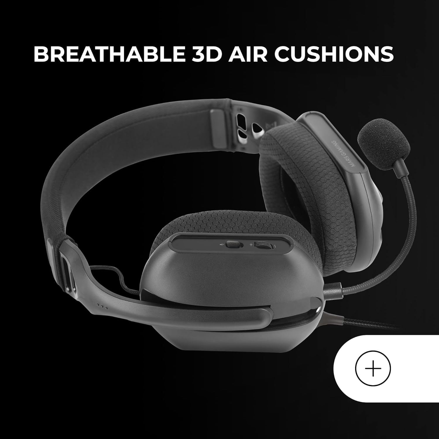 Mars Gaming MH-Pro, Auriculares Gaming ARGB Flow, Sonido Envolvente, Almohadillas Air 3D, Micrófono, PS4, PS5, Xbox One, Xbox Series X-S, Switch, Switch 2, Windows, Mac, Smartphone y Tablet, Negro