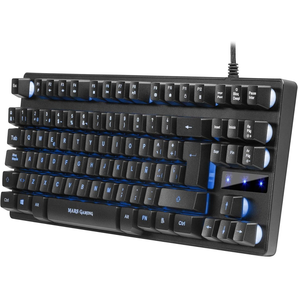 Mars Gaming MKTKL, teclado H-mecánico rojo RGB 8 efectos, antighosting, portugués