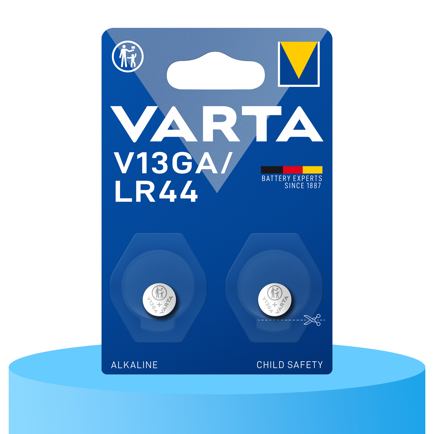 Pilas Boton LR44 V13GA Alcalinas de Alto Rendimiento, Larga Duración, Para Uso Diario, Ideal para Juguetes, Mandos a Distancia, Llaves del Coche, Relojes Electrónicos, Calculadoras, Equipos Deportivos, Sensores y Otros Dispositivos Pequeños - VARTA