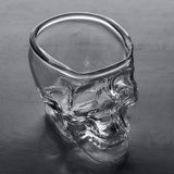 x3 Vaso Calavera de Cristal, Muy Resistentes, Base Gruesa y Estable, Forma de Calavera 3D, 3 unidades 80ml