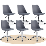 Silla Escritorio Ergonómica con Ruedas, Silla Oficina Giratoria con Altura Ajustable, Acolchada, Estilo Nórdico, Ideal para Estudio y Oficina