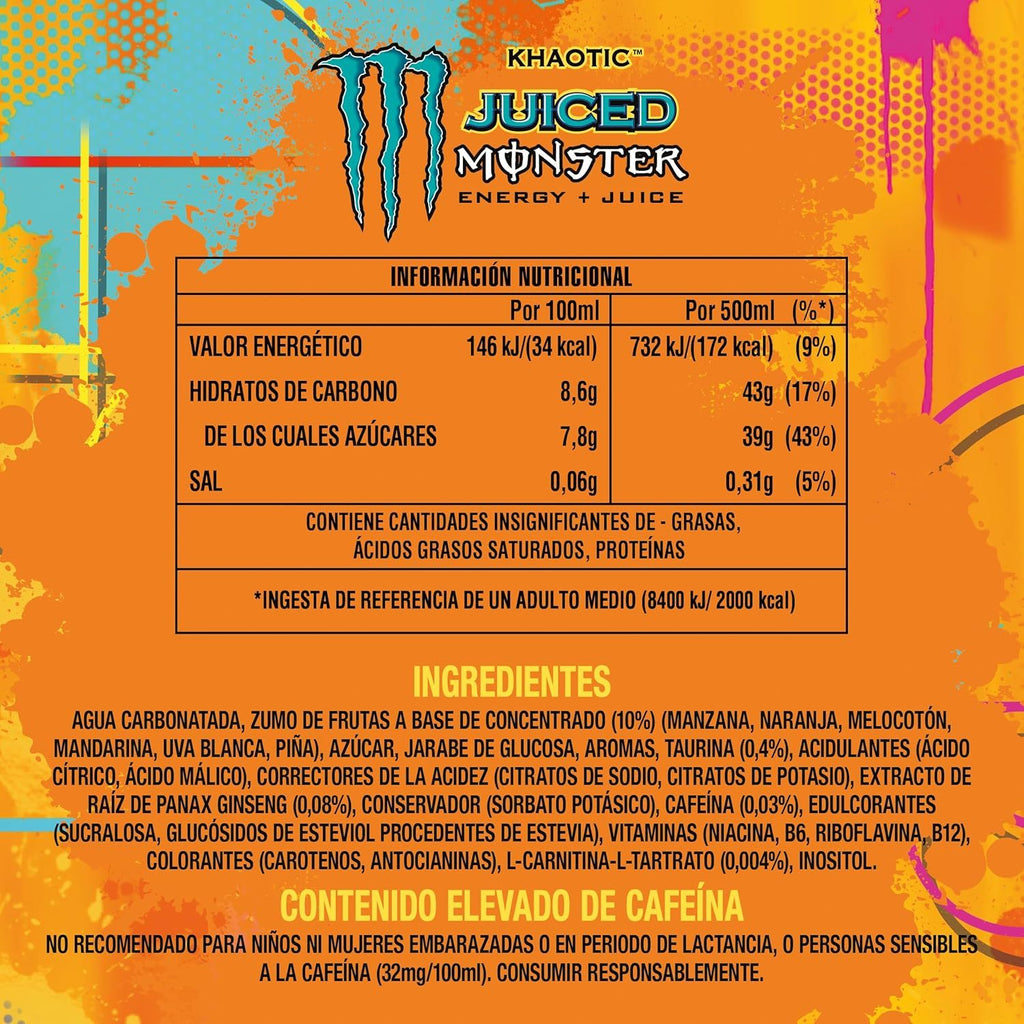 MONSTER ENERGY Bebida Energética, Refresco Energético, Pack 12/24 Latas de 500ml