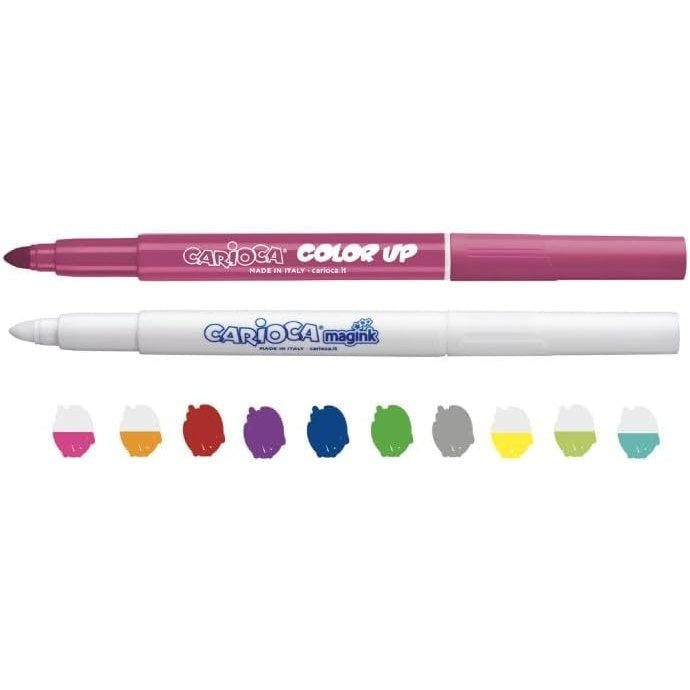 CARIOCA Rotuladores de Colores Magicos, Rotulador Blanco para Cambiar el Color, Paquete de 10 Rotuladores