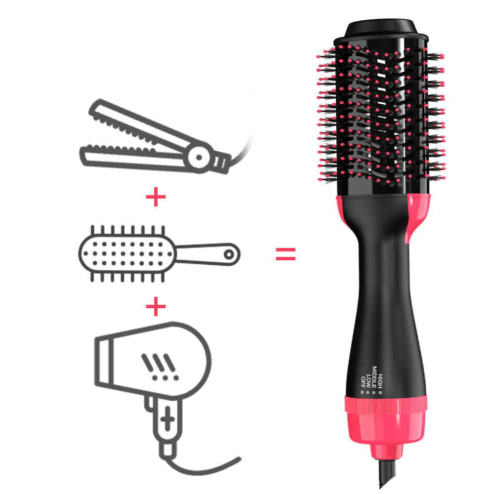 Cepillo Secador Efecto Volumen, Iones Negativos, Elimina Estática y Frizz, Diseño Ovalado para Distintos Acabados, Mejora el Brillo Natural del Cabello, 3 Niveles de Temperatura, Moldea, Desenreda y Seca el Pelo, Mango Ergonómico, Cable Giratorio 360º