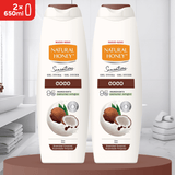 Natural Honey, Gel de Ducha con Extracto Natural de Coco Hidratante y Suavizante, con Hydradermal Complex para una Piel Suave, Fresca y Protegida, Aroma Tropical, Línea Sensations, 650 ml