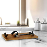 Jamonero Plegable, Jamonero Profesional, Soporte Jamonero de Madera de Pino de Alta Resistencia, Herrajes de Hierro Negro y Pinchos de Acero Inoxidable, Base Antideslizante, Soporte para Jamon, 52 x 16.8 x 29 cm