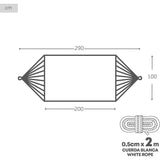 Hamaca Colgante para Exterior de Algodón, Ideal para Camping y Jardín, Medidas 200x100 cm, Hasta 200 kg de Capacidad de Carga, Incluye Bolsa de Transporte y Cuerda de 0,5cm x 2m