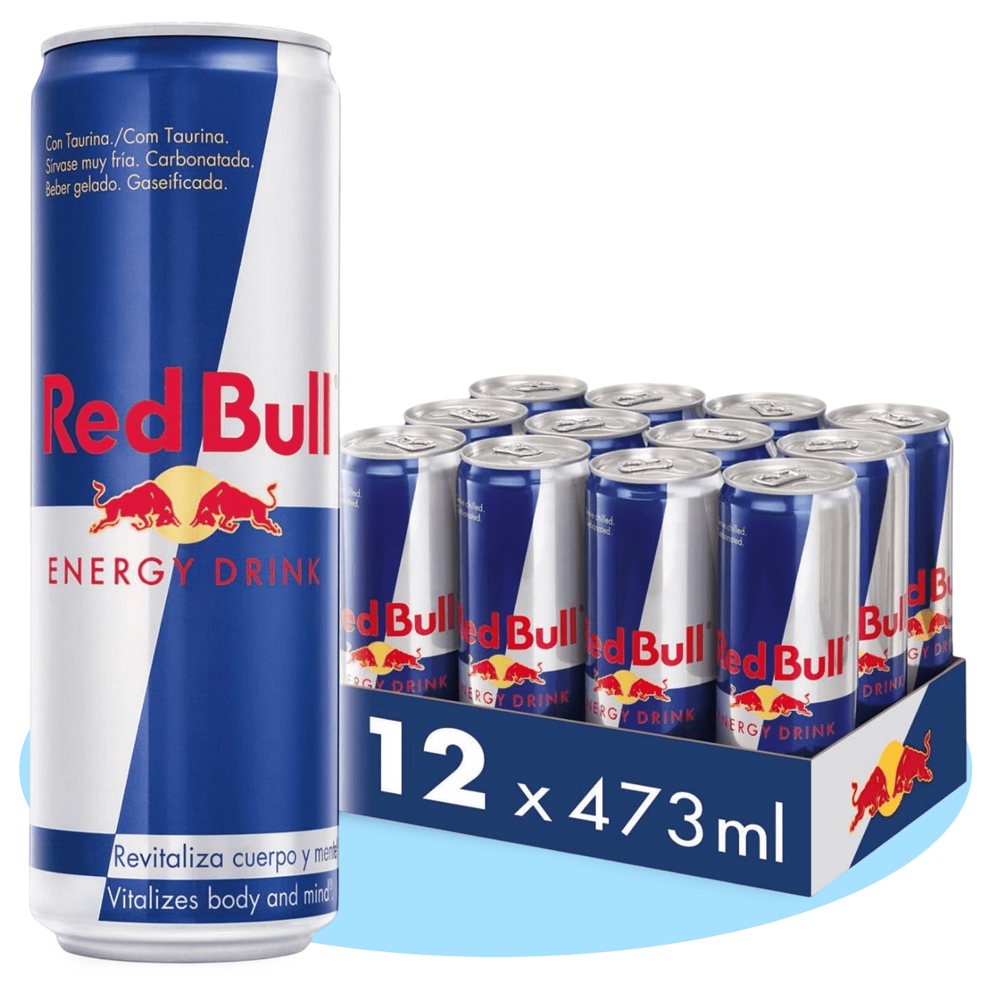 RED BULL Bebida Energética, Refresco Energético con Cafeína, Vitamina B y Taurina, Latas de 250/335/473ml