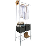 Perchero Metálico para Ropa y Zapatos, Alta Estabilidad, Fuerte Carga de Peso y Capacidad, Instalación Simple, Ideal para cualquier Espacio de tu Casa u Oficina, Acero Inoxidable, Dimensiones Compactas, 60 x 35 x 152 cm