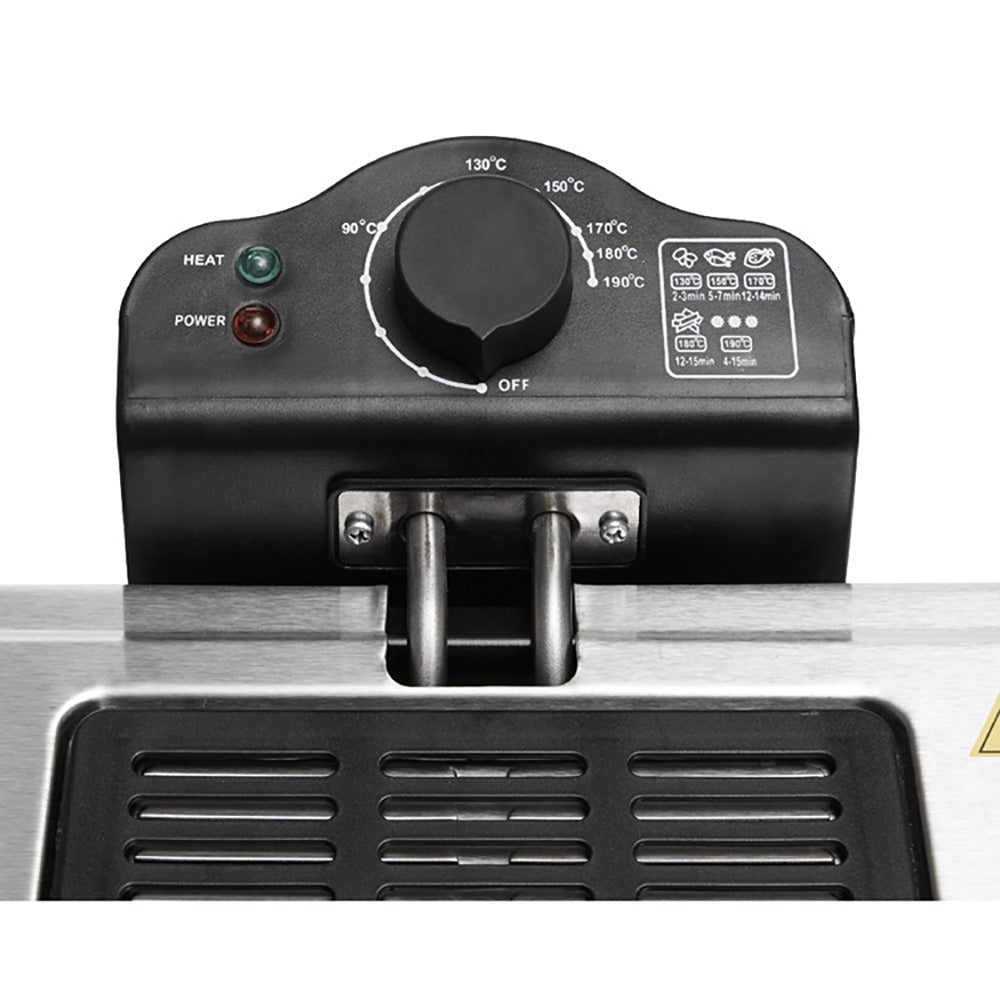 Freidora de Aceite, Freidora Eléctrica con 5 Litros de Capacidad, Ventana Superior en la Tapa, Desmontable para facilitar la Limpieza, Cesta de Gran Capacidad, Hecha de Acero, 2000 W, 39,5 x 37 x 28 cm