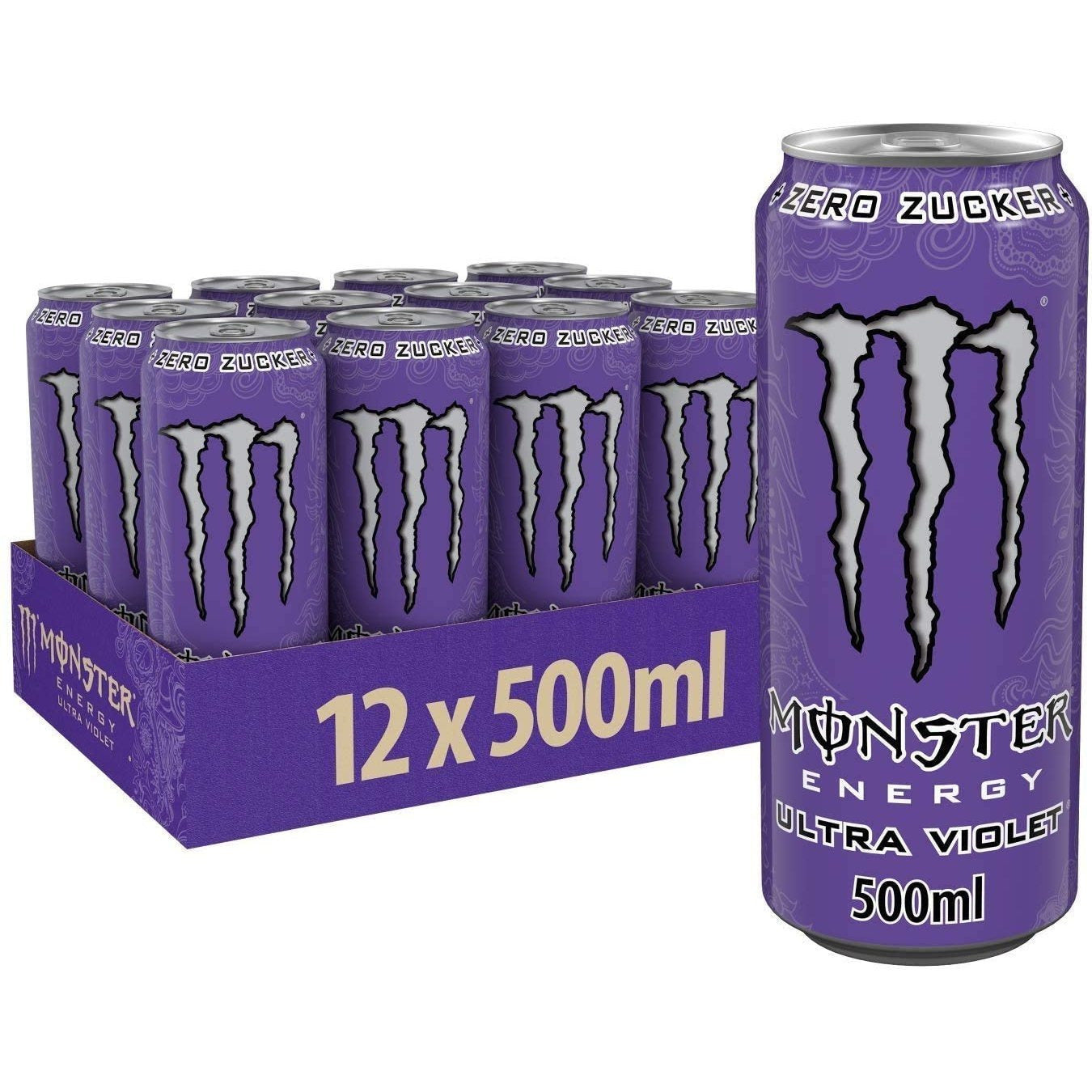 MONSTER ENERGY Bebida Energética, Refresco Energético, Pack 12/24 Latas de 500ml