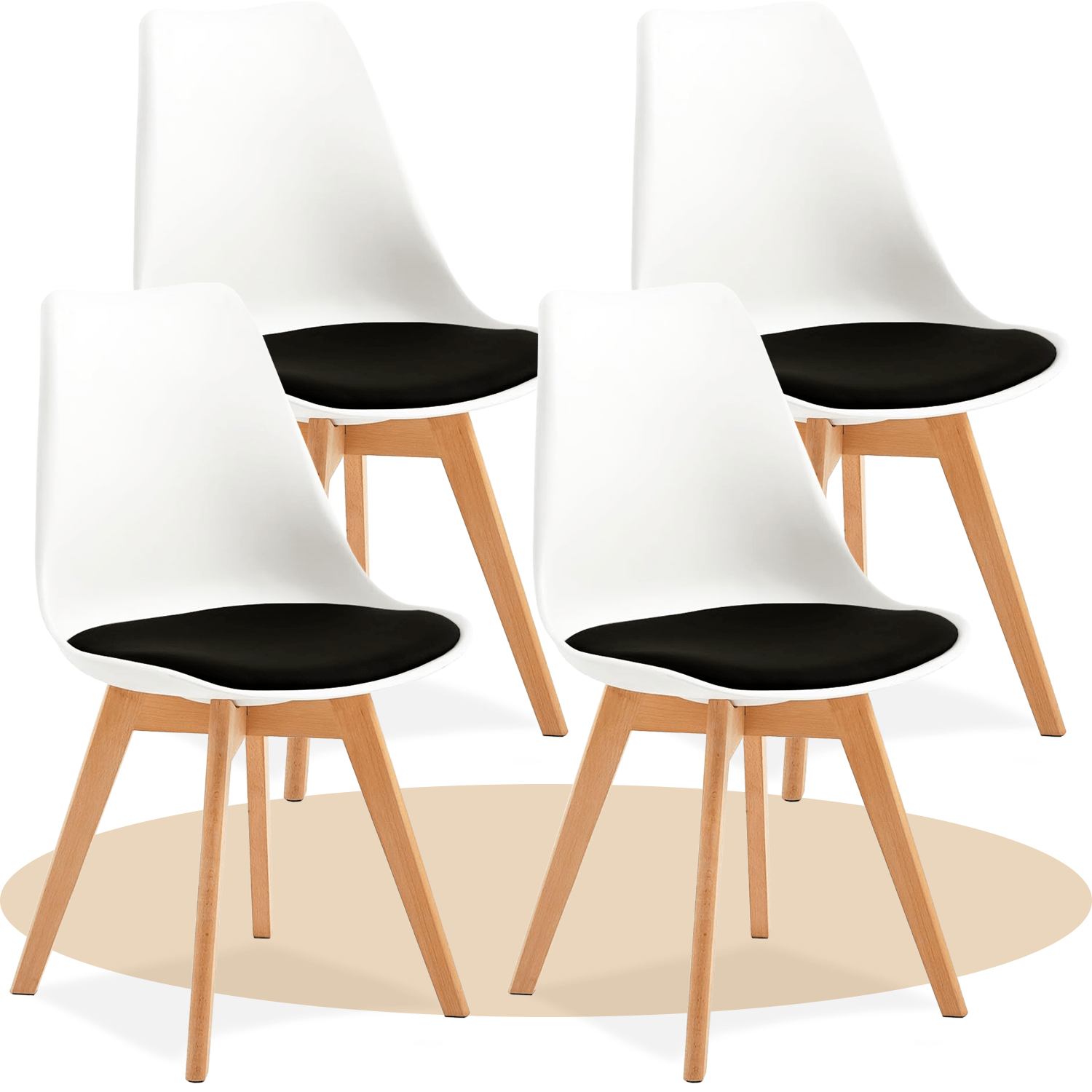 1/2/4/6 Unidad Sillas para Comedor, Sillas para Cocina con Asiento Blando, Tapizado y Patas Resistentes de Madera de Haya, Sillas Nórdicas