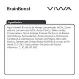 Viwa VitaminWater BrainBoost, Bebida Refrescante Cero Azúcar con Ginkgo Biloba y Vitaminas C y B. Sabor Mango, Lima y Lichi, Mejora la Agilidad Mental y la Concentración, 600ml, Pack de 12