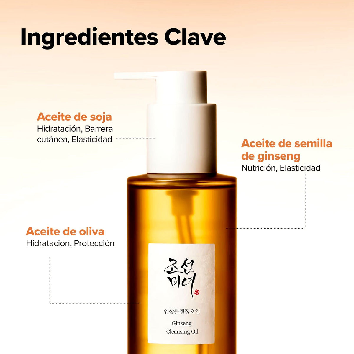Beauty of Joseon Ginseng Cleansing Oil, Aceite Limpiador Facial con Ginseng, Ayuda a Eliminar Suciedad, Sebo e Impurezas sin Dejar Sensación Pesada, 210 ml