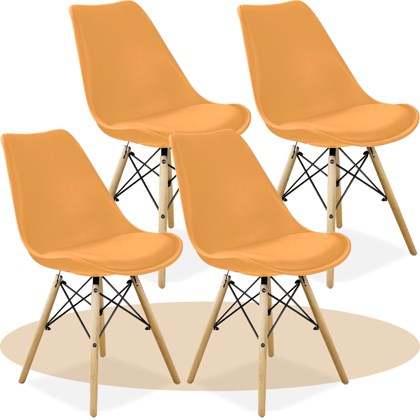 Sillas para Comedor, Sillas para Cocina con Asiento Blando, Tapizado y Patas Resistentes de Madera de Haya, Sillas Nórdicas Minimalistas, 49.5 x 44 x 79.5 cm