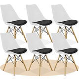 Sillas para Comedor, Sillas para Cocina con Asiento Blando, Tapizado y Patas Resistentes de Madera de Haya, Sillas Nórdicas Minimalistas, 49.5 x 44 x 79.5 cm
