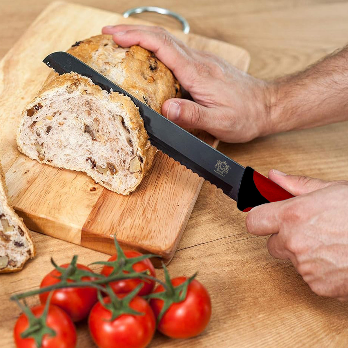 Juego de 6 Cuchillos de Cocina Profesionales, Cuchillos de Acero Inoxidable con Revestimiento y Filo de Alta Precisión, Excelente Durabilidad, Mango Ergonómico, Fácil de Limpiar, Ideal como Regalo, Incluye 4 Cuchillos, 1 Cortador de Pizza y 1 Pelador