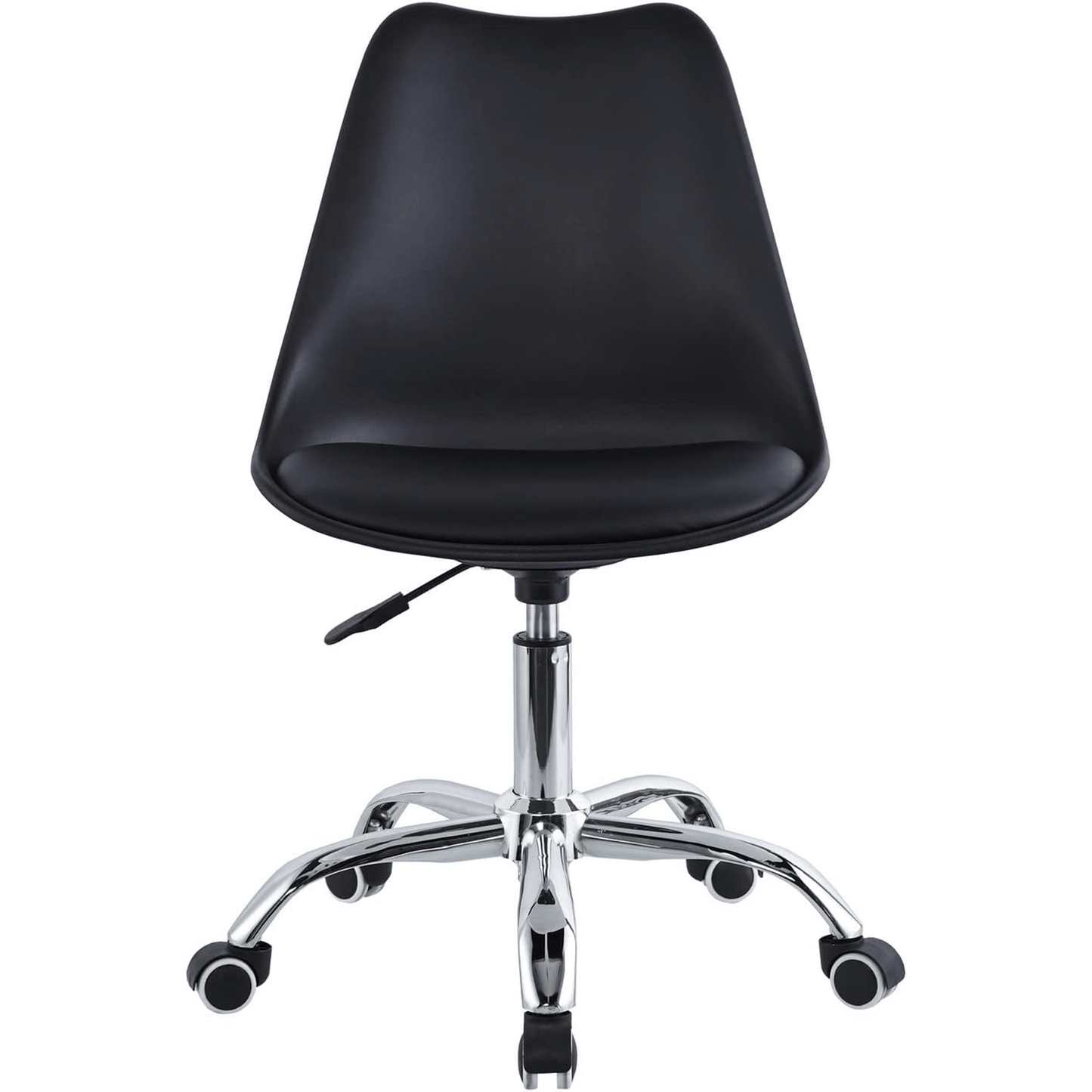 Silla Escritorio Ergonómica con Ruedas, Silla Oficina Giratoria con Altura Ajustable, Acolchada, Estilo Nórdico, Ideal para Estudio y Oficina