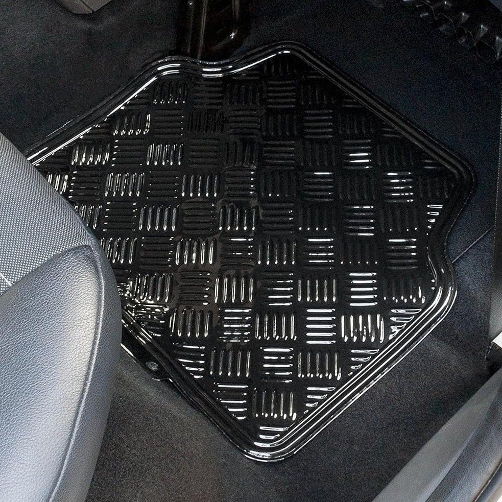 Alfombrillas Coche Antideslizantes, Set 4 Alfombrillas Universales para Coche, Hechas de PVC Duradero y Resistente, Instalación Fácil y Protección Completa para el Interior del Vehículo, Fácil de Limpiar