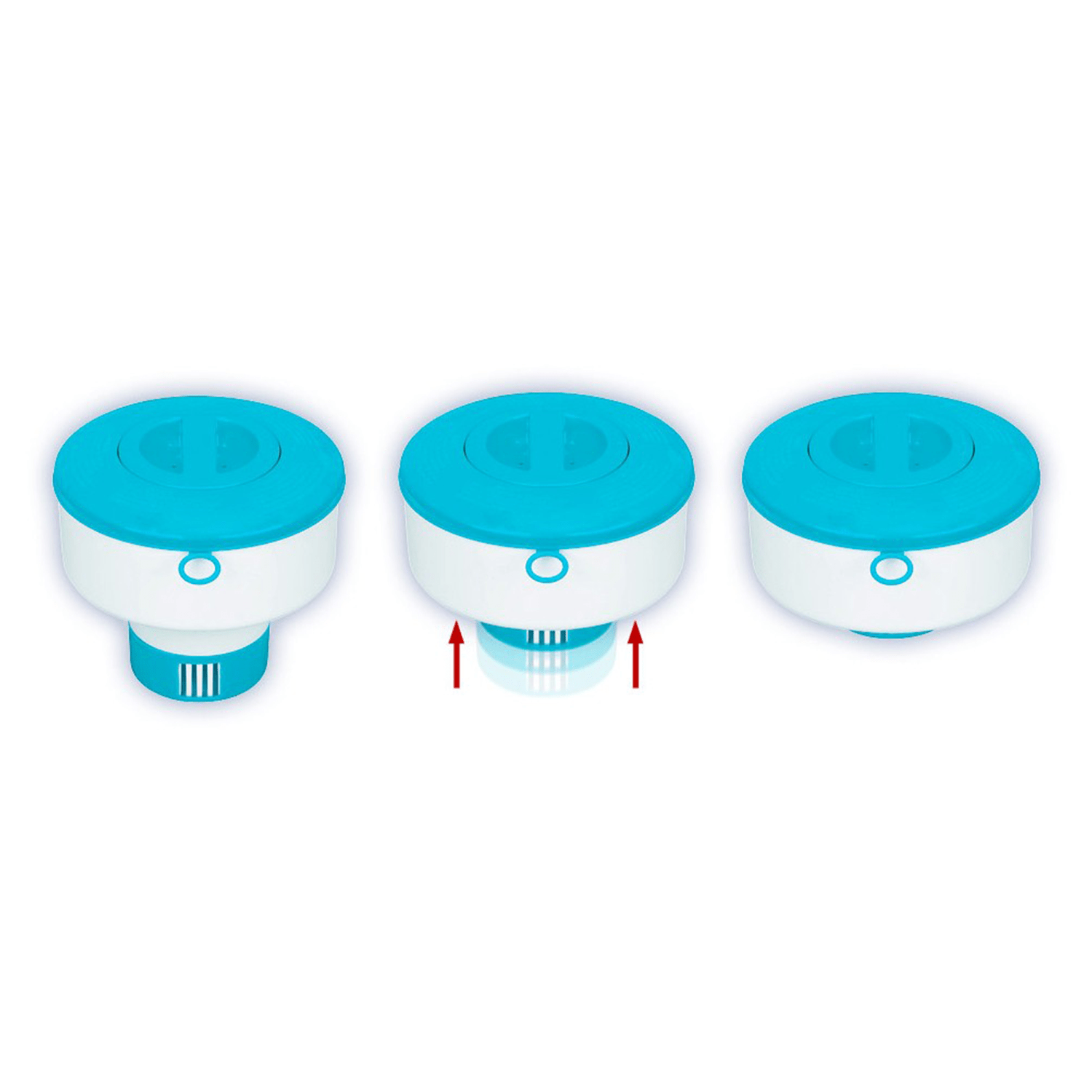 Dispensador Cloro Piscina de Ø 17,8 cm, Skimmer Piscina, Compatible con Tabletas de Cloro o Bromo de Ø 7,6 cm, Tapa de Doble Cierre de Seguridad, Dispensador con Anillo Regulable, Apto para Cualquier Piscina y Spa