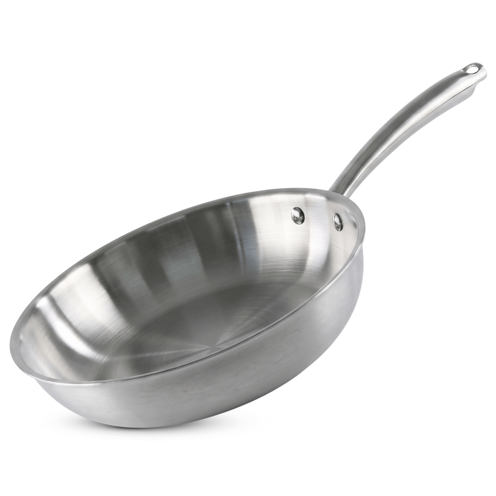 Sartenes de Acero Inoxidable TriPly Pulido y Mango Ergonómico de Acero Inoxidable Aptas para Todo Tipos de Cocina, Distribución Uniforme del Calor, Ø20/Ø24cm