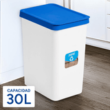 Cubo Basura Cocina de Plástico Resistente, 30L, Cubos de Basura Reciclaje