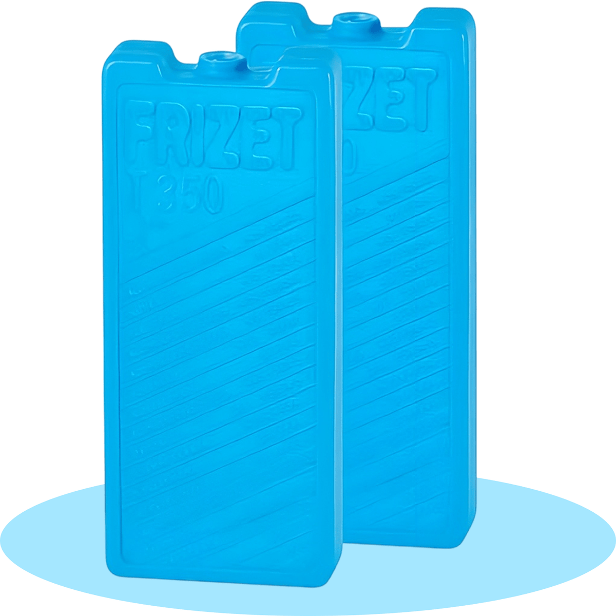 FRIZET Acumulador de Frío Hielo de 350ml de Capacidad, Reutilizables, Ideales para Neveras, Camping, Playa, Exterior, 7.5 x 19cm, Pack 2/4 Unidades