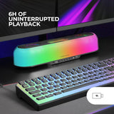 Mars Gaming MSB-Orb, Altavoz Portátil + Barra de Sonido 20W, Iluminación Orbilight RGB 360º, Soundbar con Sistema de Triple Driver, Altavoces Gaming Bluetooth 5.3 / USB/MicroSD/AUX/FM, Negro