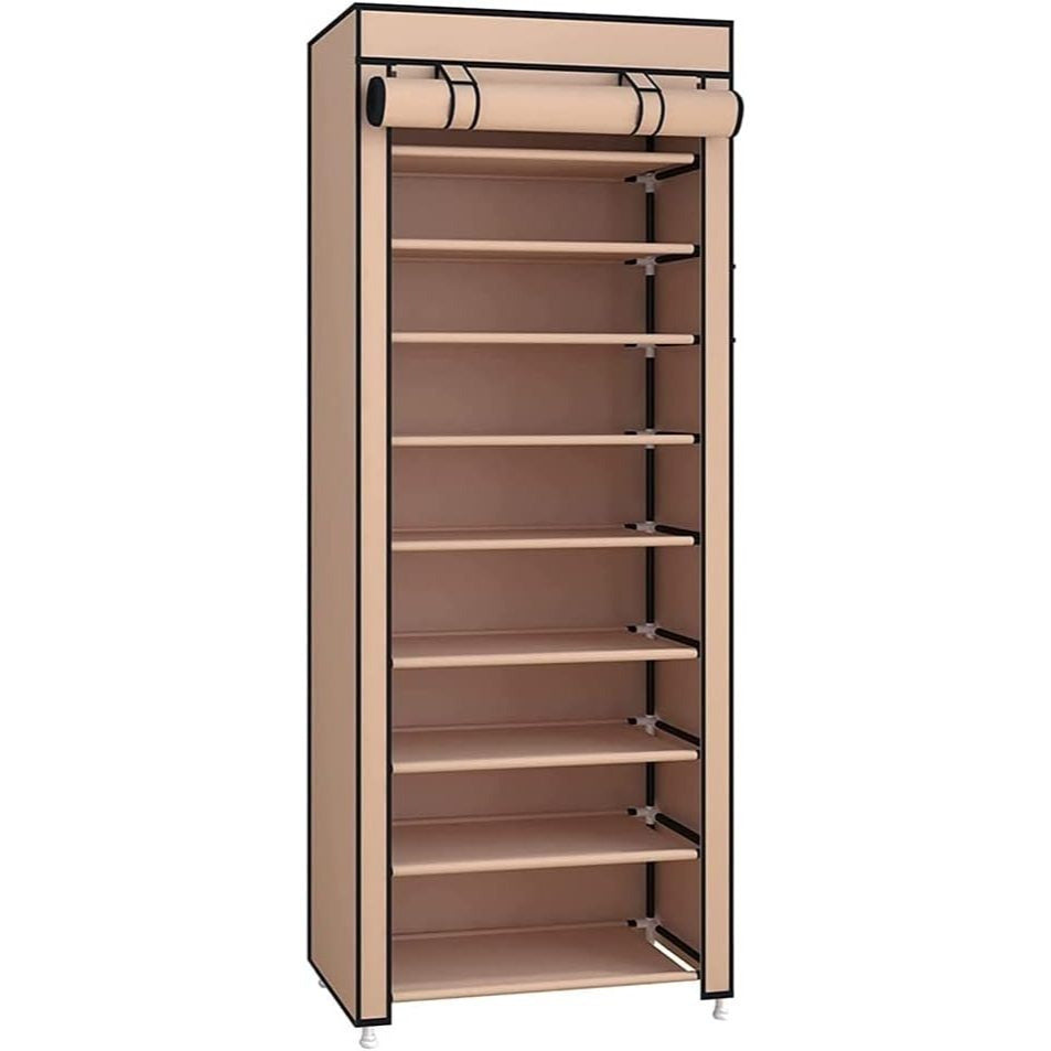 Zapatero Organizador de Tela con Cubierta Frontal, Organizador de Zapatos de Gran Capacidad ideal para Ahorrar Espacio, Organizador de Almacenamiento de Zapatos, Zapatero Multinivel, 60 x 30 x 160 cm