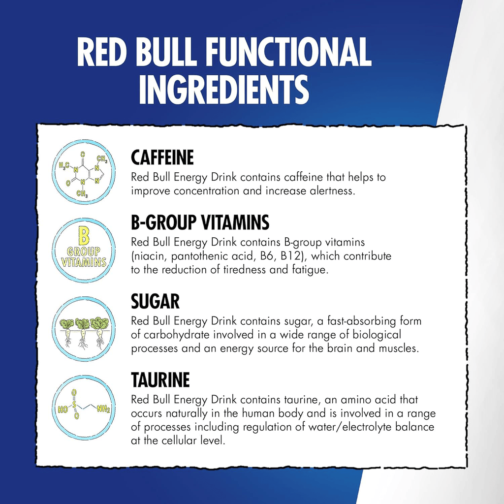 RED BULL Bebida Energética, Refresco Energético con Cafeína, Vitamina B y Taurina, Latas de 250/335/473ml
