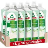Frosch Limpiador Multiusos de Hogar con pH Neutro, Limpia Todas las Superficies y Cuida la Piel, Resultado Brillante y Duradero, Pack 10 Unidades x 1L, 10L en Total