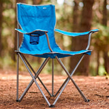 AKTIVE Silla de Camping Plegable Portátil para Camping, Playa y Jardín con Estructura Resistente, Capacidad de hasta 100 kg, 45 x 45 x 80 cm, Azul