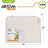 AKTIVE Mesa Plegable Playa, Mesa Baja Playa, Estructura de Metal, Tablero de Madera, Mesa Plegable Ideal para Exterior, Camping y Placa, Cierre de Seguridad, 60x40x25 cm