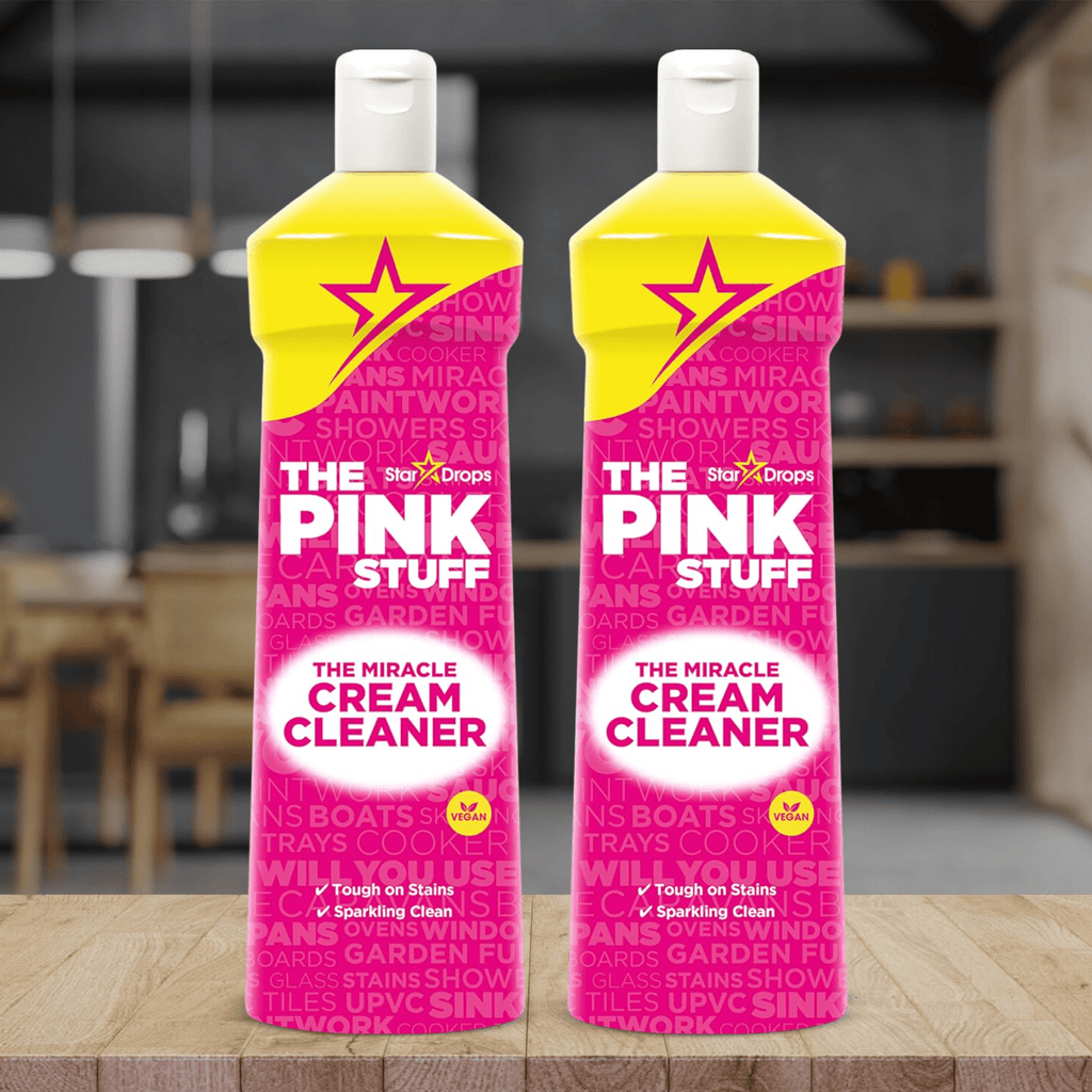 The Pink Stuff Limpieza Hogar Crema Limpiadora Multiusos ideal para Eliminar Manchas, Grasa y Suciedad, Eficaz y Concentrado, Fácil Aplicación, 2 Unidades de 500ml