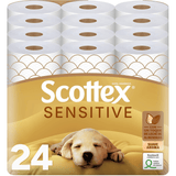 Scottex Papel Higiénico Sensitive con 3 Capas, Cuidado Delicado y Suave con un Toque de Leche de Almendras