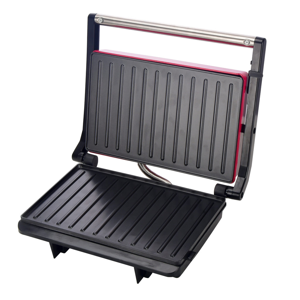 Parrilla Eléctrica, Plancha Grill de 850W, Tamaño Plancha: 23 x 14,3cm, Recubrimiento Antiadherente, Control Automático de Temperatura, Indicador Luminoso, Tapa Fácil de Abrir, 29 x 10,3 x 24,4 cm