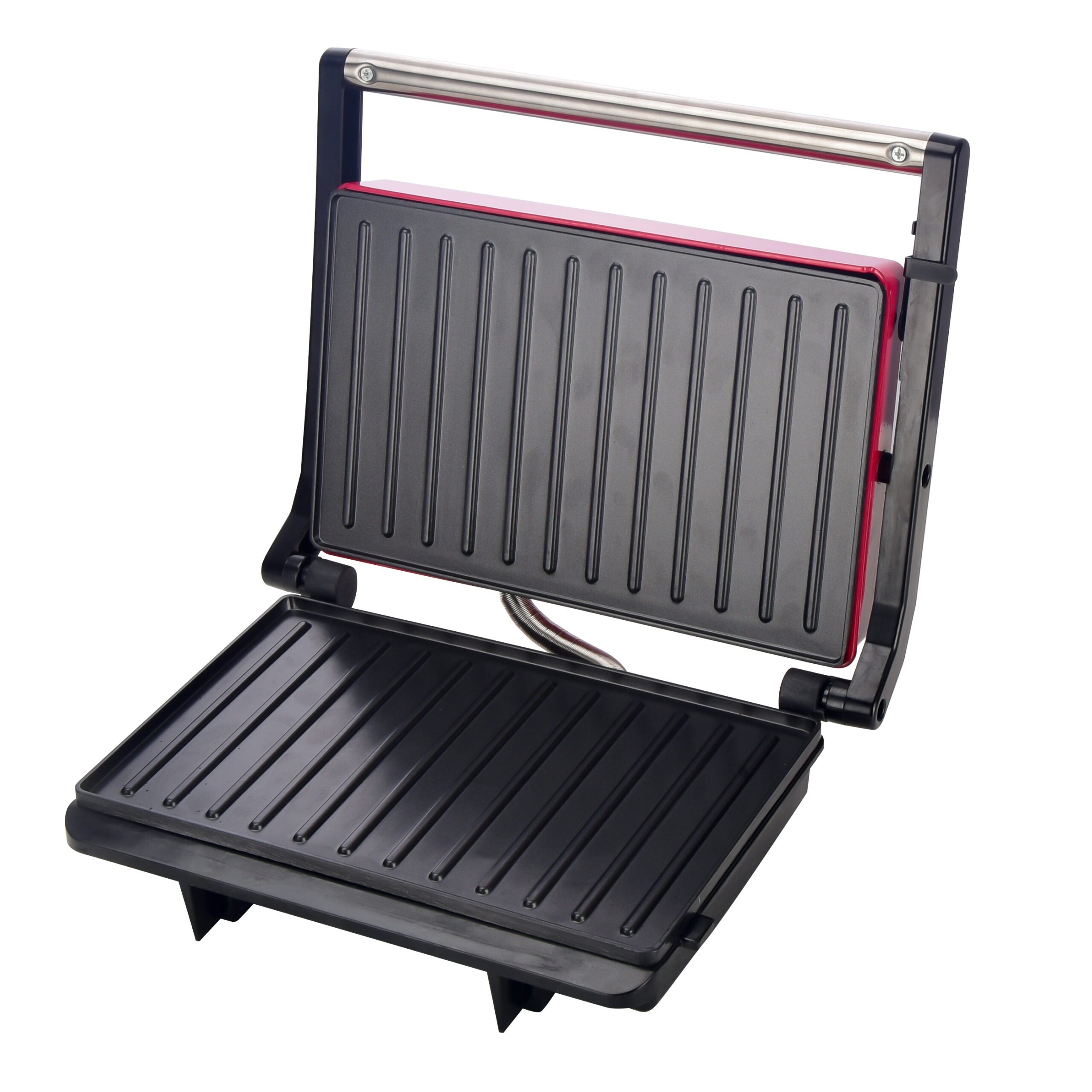 Parrilla Eléctrica, Plancha Grill de 850W, Tamaño Plancha: 23 x 14,3cm, Recubrimiento Antiadherente, Control Automático de Temperatura, Indicador Luminoso, Tapa Fácil de Abrir, 29 x 10,3 x 24,4 cm