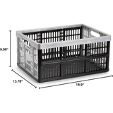 Caja Plegable de 32 Litros de Capacidad, Caja Almacenamiento Plástico Resistente y Robusta, 2 Asas Laterales para Facilitar el Transporte, Perfecta para Llevar en el Maletero del Coche, Medida sin Plegar 48 x 35 x 23 cm, Medida Plegada 48 x 35 x 4 cm